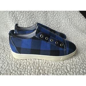 Blue Black Women's Buffalo Check Sneaker SLIP ON Size 36 - NEW